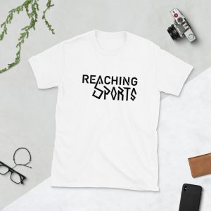 T-shirt Blanc Floqué ‘Reaching Sports’ – Unisexe