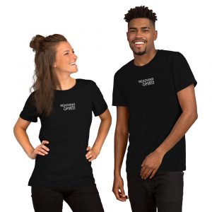 Short-Sleeve T-Shirt Noir Brodé ‘Reaching Sports’ – Unisex