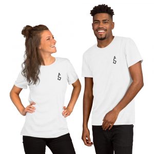 Short-Sleeve T-Shirt Blanc Brodé ‘Logo’ – Unisex